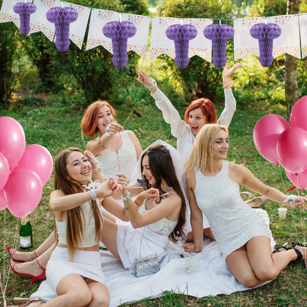 Bachelorette Party Decortions, Hanging Honeycomb Pink Magenta Gold Purple  Party Favors for Bridal Shower Engagement Wedding Disco (Pupple, 6) :  Amazon.co.uk: Home & Kitchen