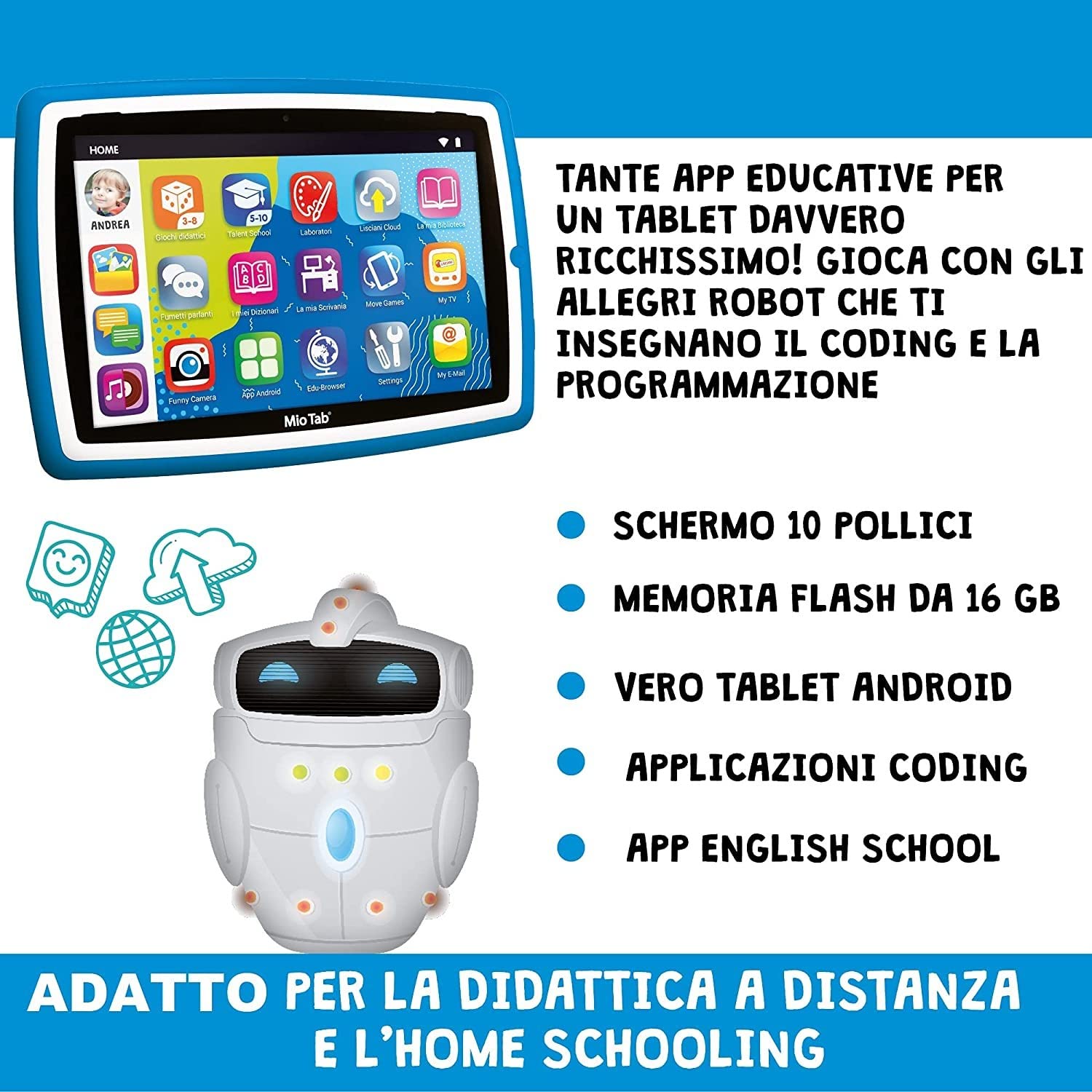 Liscianigiochi Mio Tab 10'' STEM Coding XL 2021, Multicolore, 89055