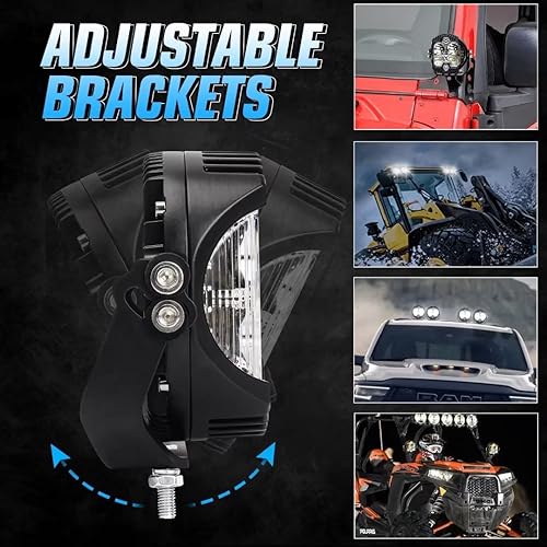 Miniatura 6 de Luces de conducción LED de disparo lateral de 5 pulgadas, color blanco y ámbar, 55 W, 5500 lúmenes, haz combinado de luz antiniebla de trabajo para