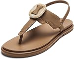 OLUKAI La'i T-Bar Women’s Strappy Beach Sandals, Versatile Water-Friendly Shoes, Slip-On Style with Tortoise Shell Buckle, All-Day Comfort