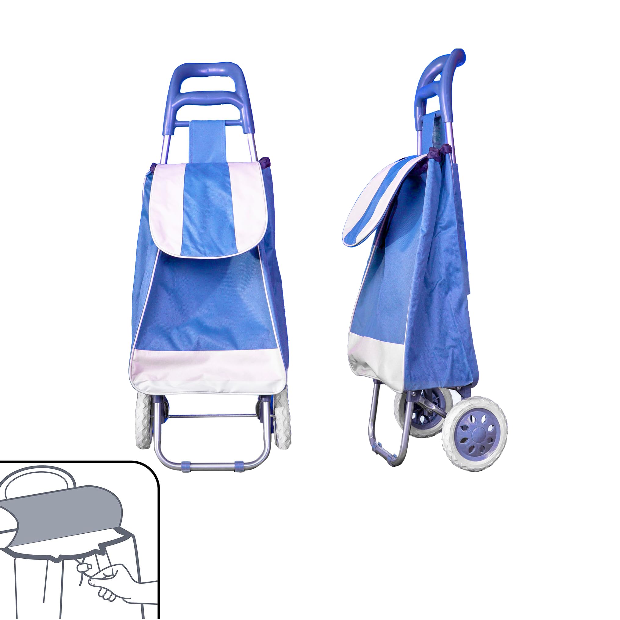 Akitaink Carrello Portaspesa leggero 42L, Design Italiano, 1.5 kg, Tasca con Zip, Antipioggia, Trolley porta spesa leggero impermeabile 95x35x28 cm