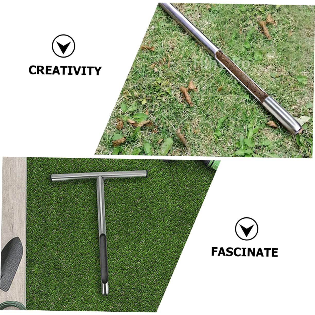 Campionatore del Terreno Strumento per Campionamento Suolo in Acciaio Inossidabile 304 Facile da Impugnare Manico a T per Giardino e Foresta