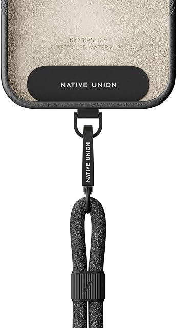 Native Union Universal Sling  Regulowany i zdejmowany pasek na ramię  Wykonany z100% rPET Poliester pochodzący z recyklingu  Kompatybilny ze wszystkimi smartfonami (Czarny)