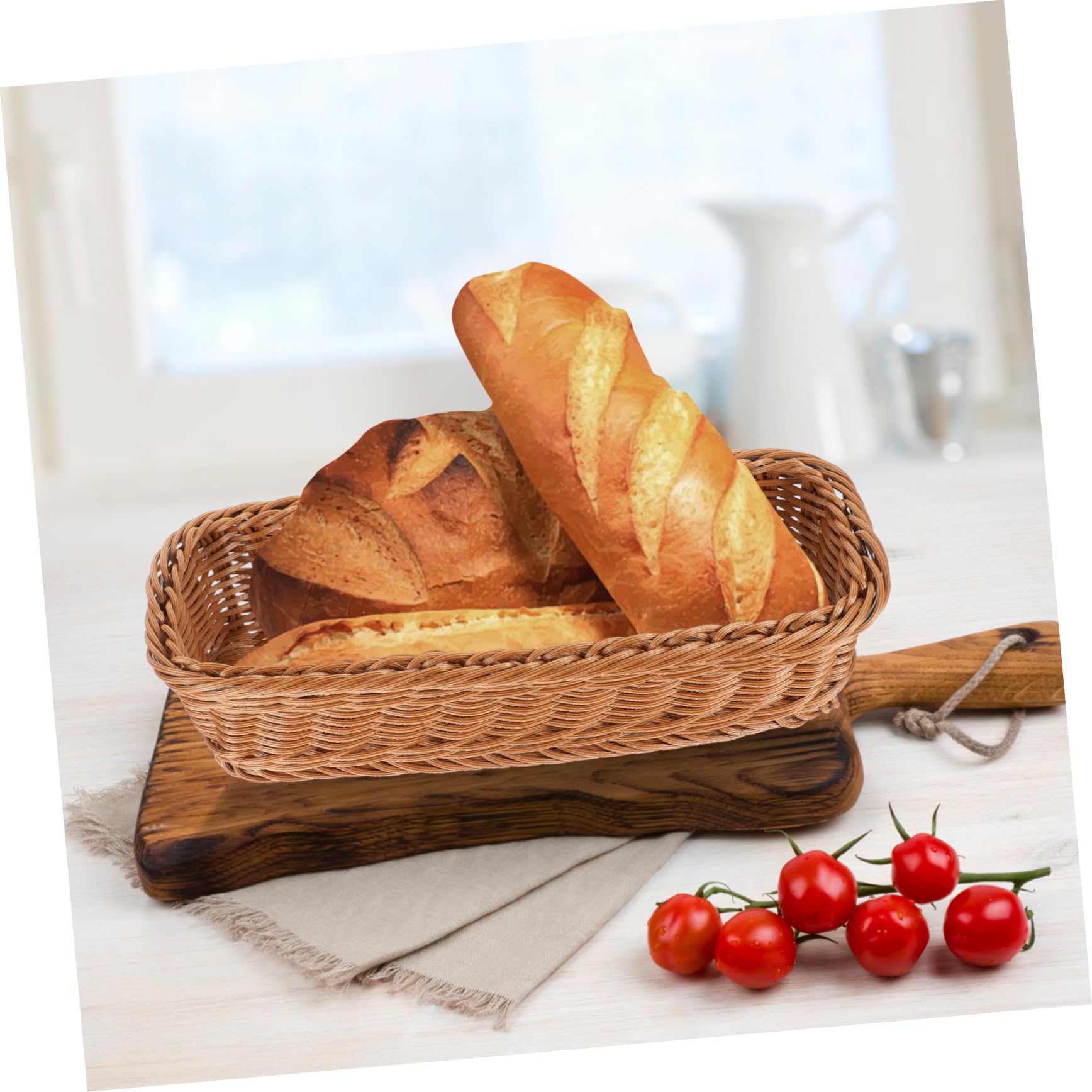 COLLBATH Cesta De Frutas De 5 Piezas Cesta De Ratán Cesta Para Frutas Y Verduras Cestas De Mimbre Para Pan Bandeja Para Guardar Utensilios Para Mesas De Restaurante Cesta Para Guardar