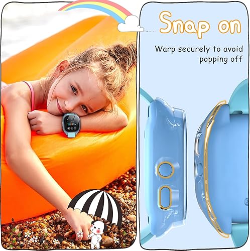 Miniatura 7 de BESINPO Paquete de 2 Gizmo Watch 3 protectores de pantalla, funda para Gizmo Watch 3 niños, vidrio templado 9H, policarbonato duro, cobertura