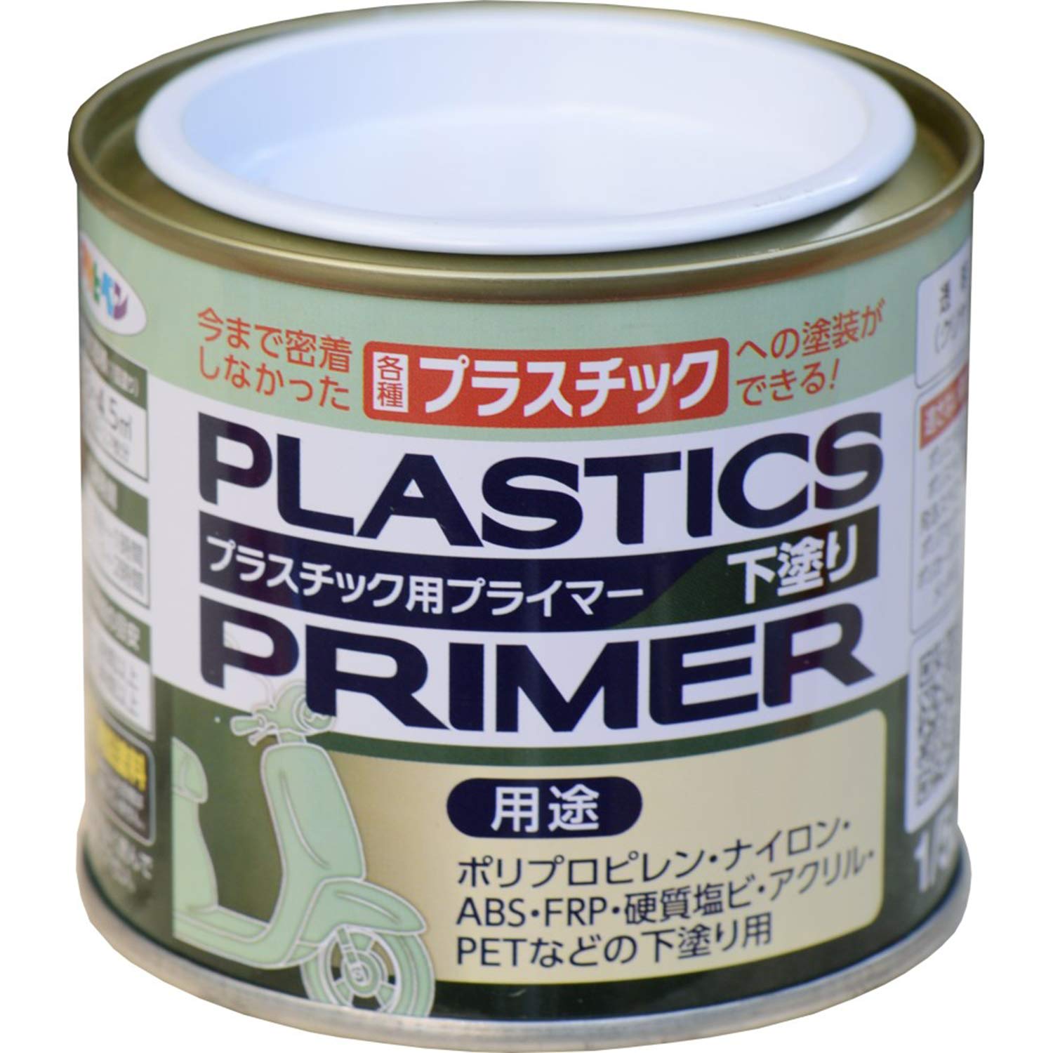 アサヒペン プラスチック用プライマー 1/5L クリヤ 油性 下塗り用塗料 日本製