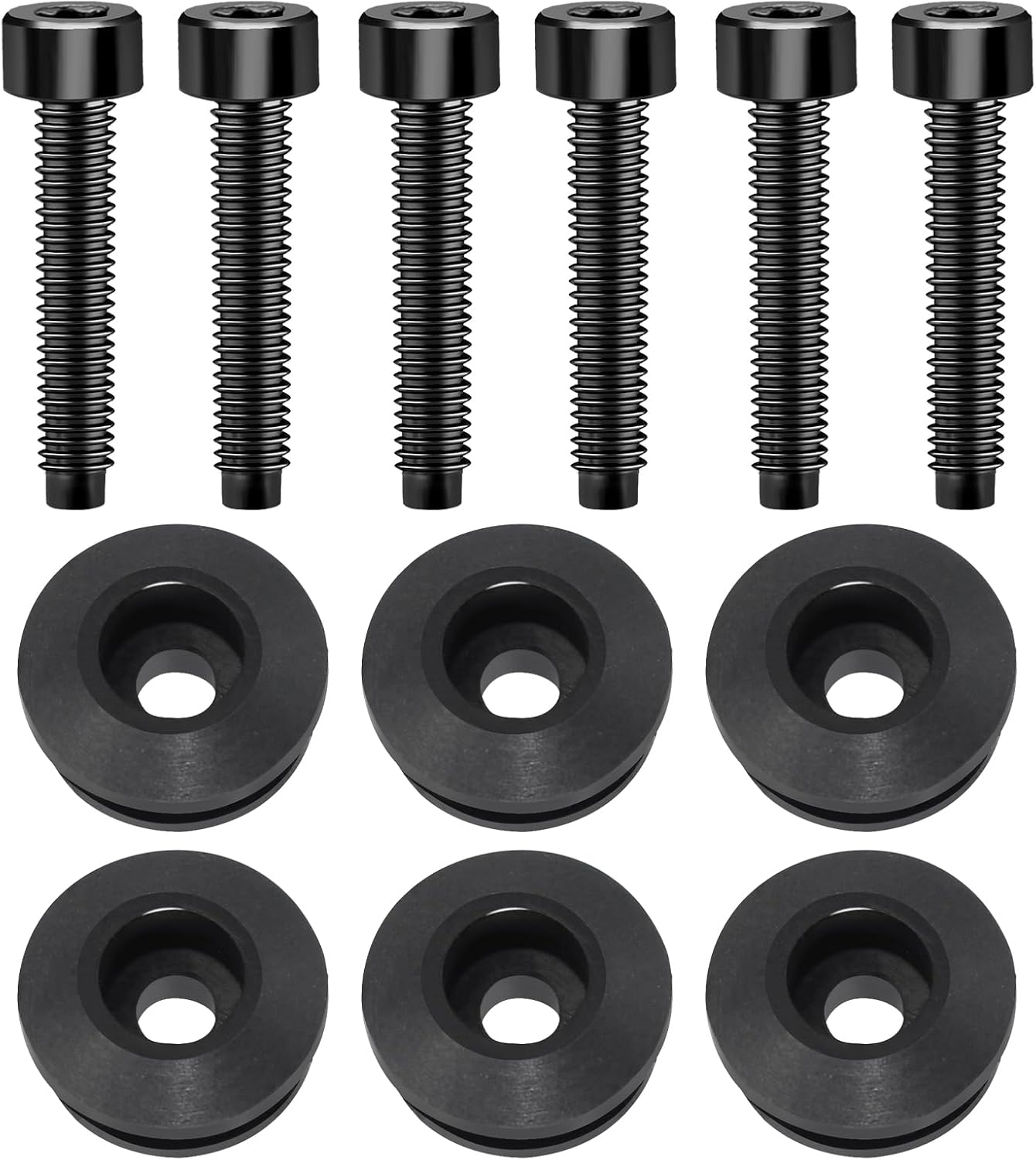 Black T27 Detachable Windshield Bushing Grommets Bolt Screws Kit for Harley Softail FXLRST 117 Low Rider ST EI Diablo FXRST M8 2022-2025 2026 Models, 6 PCS