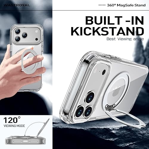 Miniatura 4 de Funda de privacidad para iPhone 17 Pro con soporte de 360 protector de pantalla antimirillas integrado anillo magnético protector de cuerpo completo