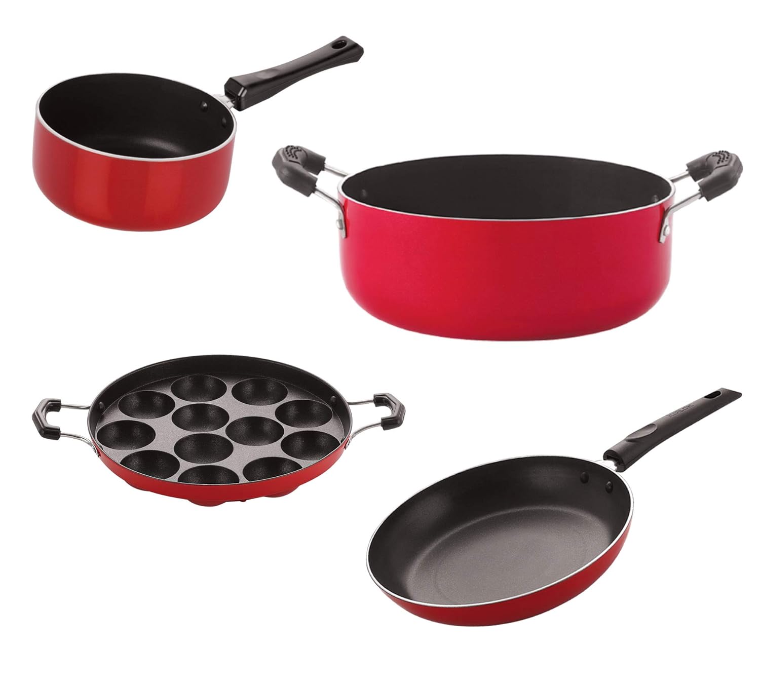 Nirlon Non-Stick Coated Dishwasher Safe Aluminium Kitchen Utencils Combo Set of 4 Pieces (2.6mm_SP(B)_AP(12)_Cass22_TP24) Nirlon Non-Stick Coated Dishwasher Safe Aluminium Kitchen Utencils Combo Set of 4 Pieces (2.6mm_SP(B)_AP(12)_Cass22_TP24)