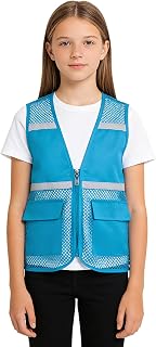 Agoky Kids High Visibility Safety Vest with Reflective Strips for School Camping Volunteer Construction and Safety Use