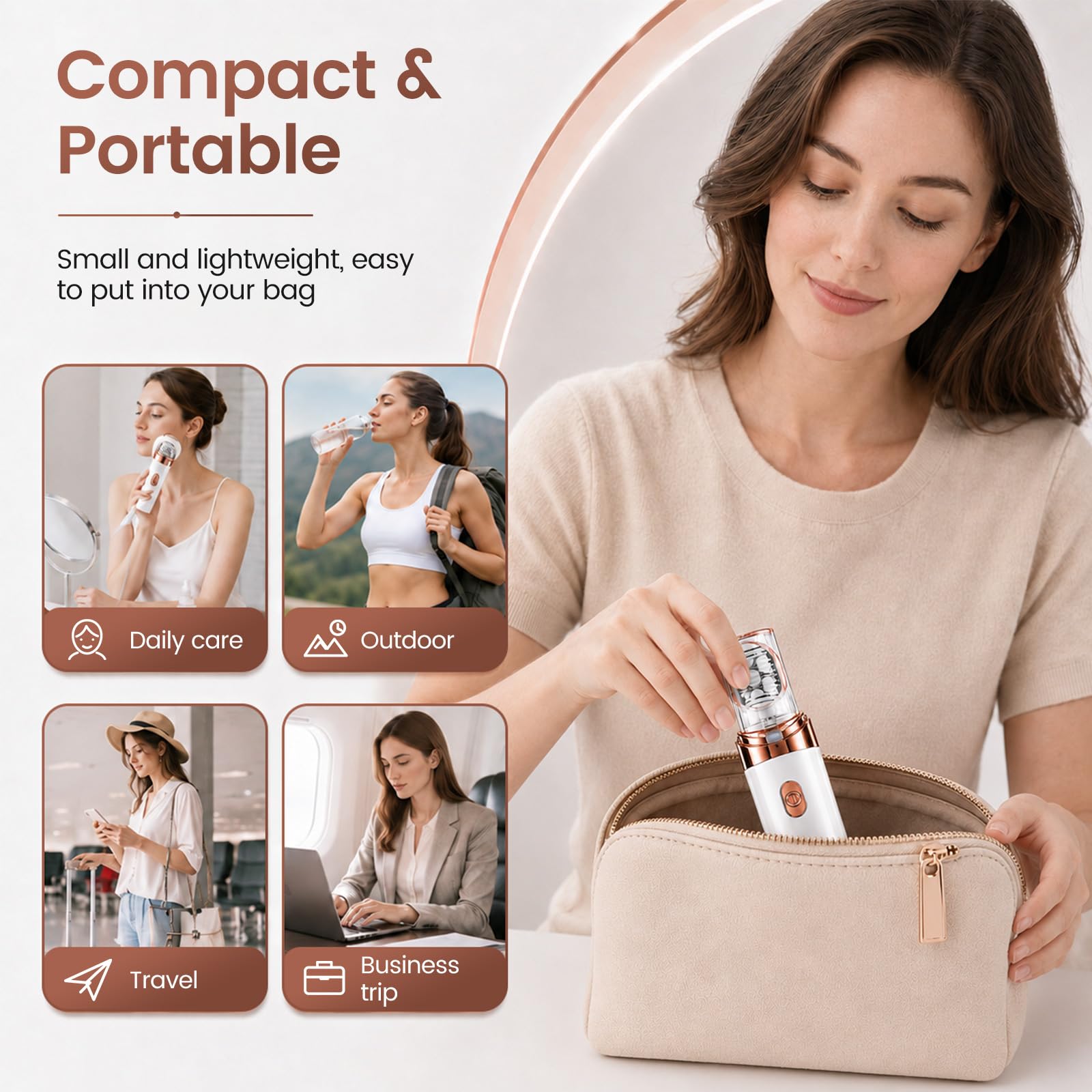 Depiladora Facial Mujer, 2 en 1 Depiladora Cara para Mujeres Recargable con Luz LED, Afeitadora Facial Depiladora Eléctrica Portátil Sin Dolor, Maquinilla Eléctrica para Rostro Piernas Brazos y Bikini