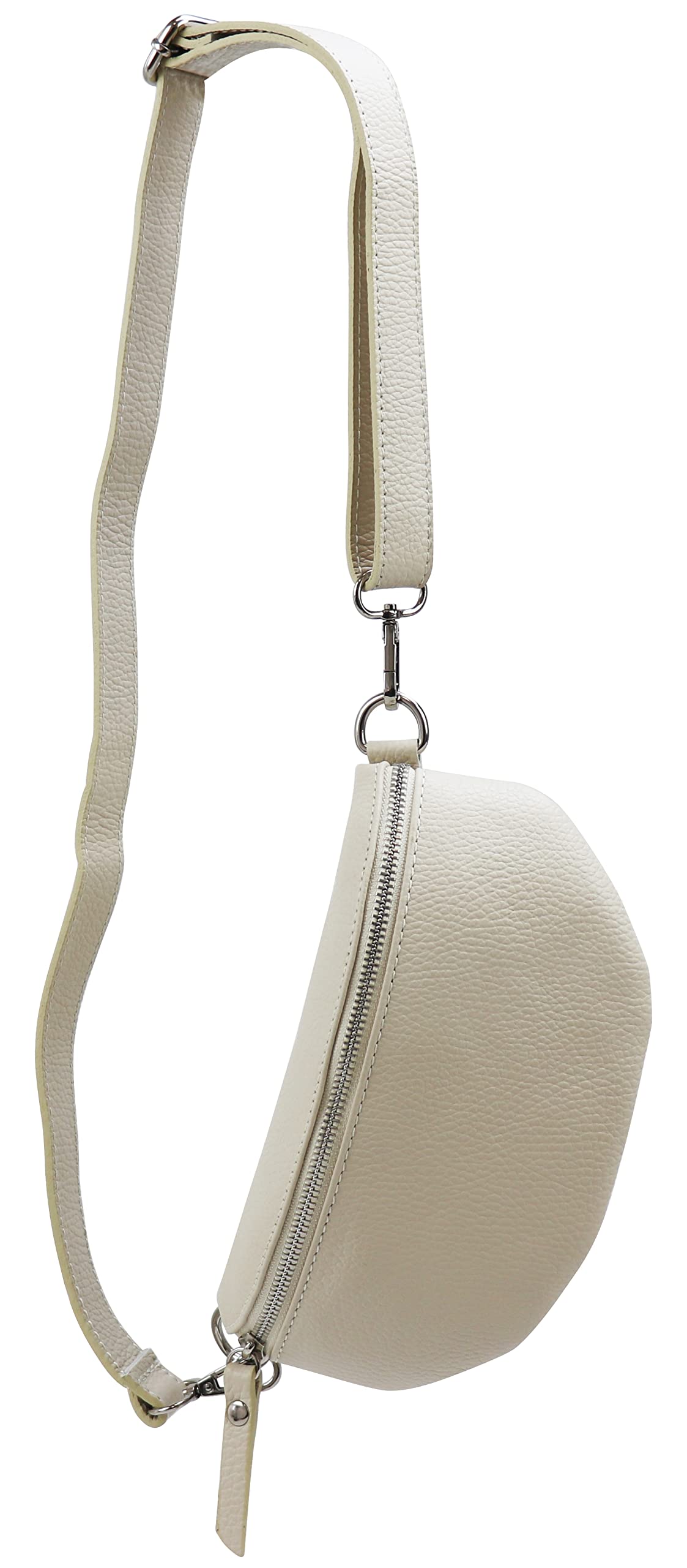 SH Leder Greta G747 Echt leren borsttas voor dames, uniseks, voor festivals, reizen, middelgrote heuptas, crossbody bag, verstelbare verstelbare schouderriem, lederen tas, 37 x 21 cm, Brons M., Eén