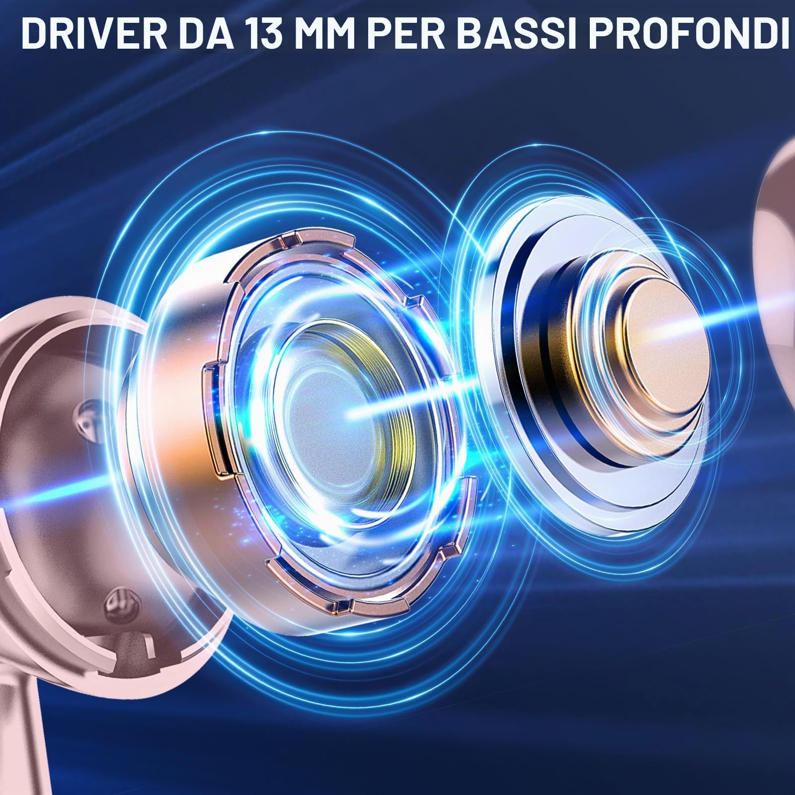 Cuffie Bluetooth Auricolari Bluetooth 5.4, Cuffie Wireless con 4 ENC Cancellazione Rumore Mic, Cuffie in Ear 40 Ore di Riproduzione, Cuffie Senza Filo HiFi Stereo IP7 Impermeabili per iOS & Android