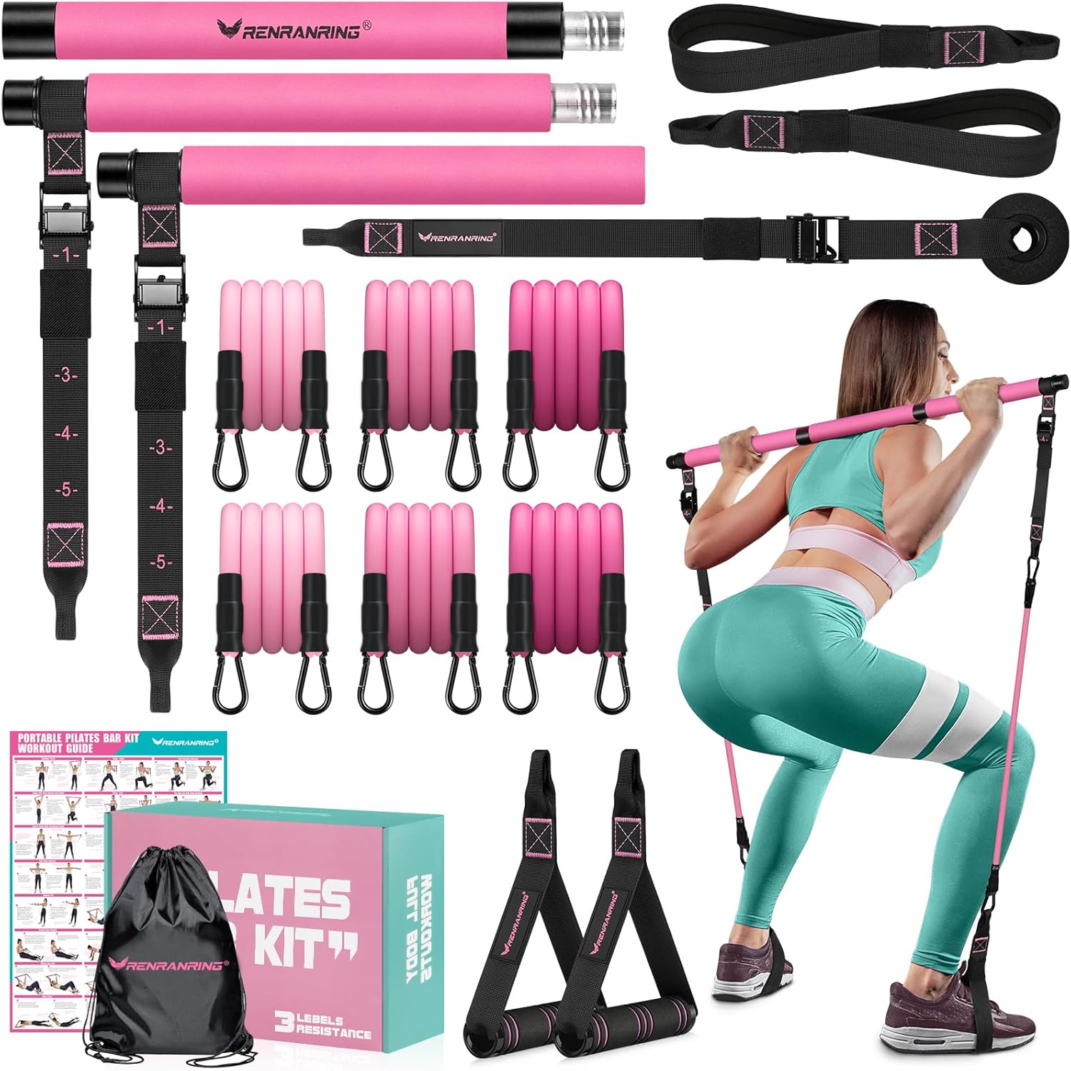Pilates Bar Kit with Resistance Bands