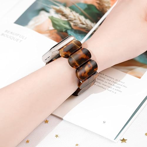 Miniatura 7 de SIBOYL Correa elástica ajustable para Apple Watch Series 10, 9, 8, 7, 6, 5, 4, 3, Ultra, 2, 1 - Correa de resina para iWatch para mujer de 1.654