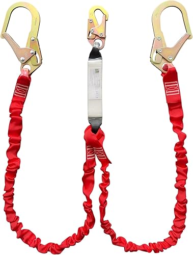 Arnés de seguridad Cordón de protección contra caídas de 6 pies - Cordón de seguridad de doble pierna con absorción de impactos internos para