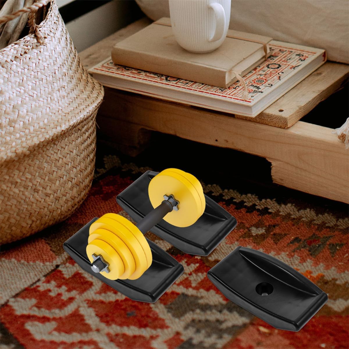 PartyKindom 8pcs Dumbbell Holder Set Rubber Cushioned Dumbbell Rack Stand Weight Storage Rack Home Gym Organizer for Strength Training Equipment