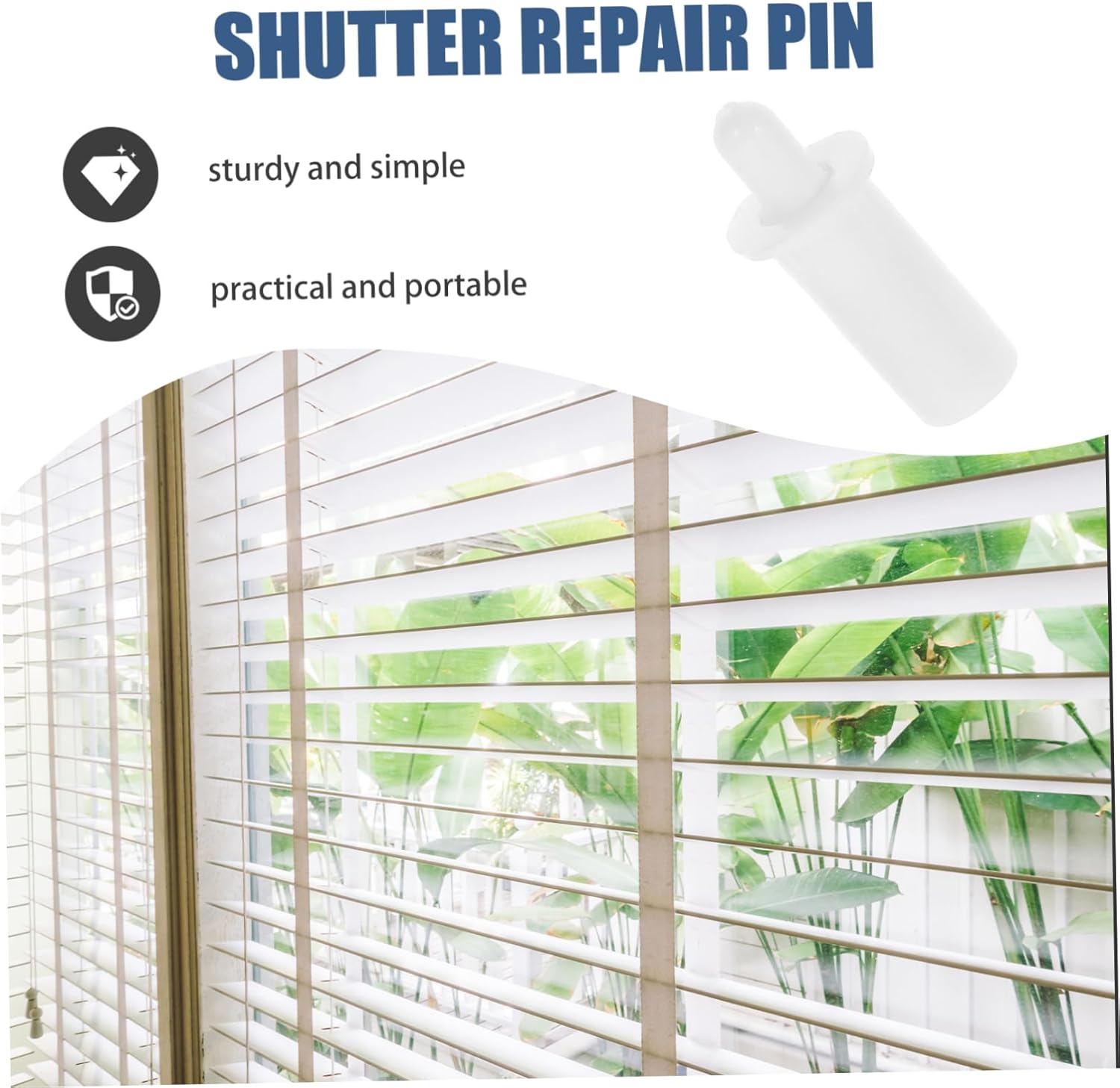 DOITOOL 5sets Plastic Shutter Repair Pins Louvers Parts Easy Install Shutter Replacement Pin Kit