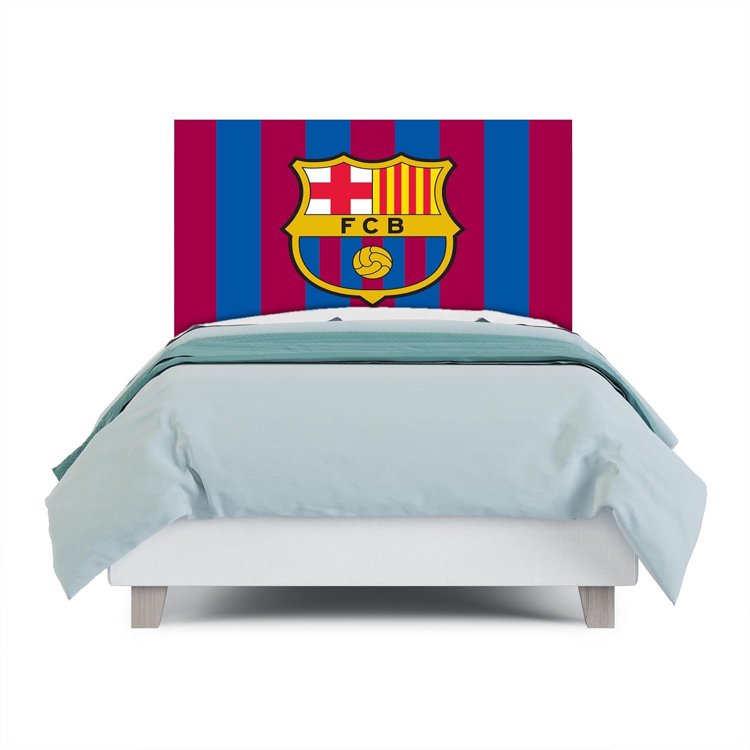 FC Barcelona Adjustable Headboard - Single Bed - 100cm (W) x 75cm (H) - Colour Crest on Red and Blue