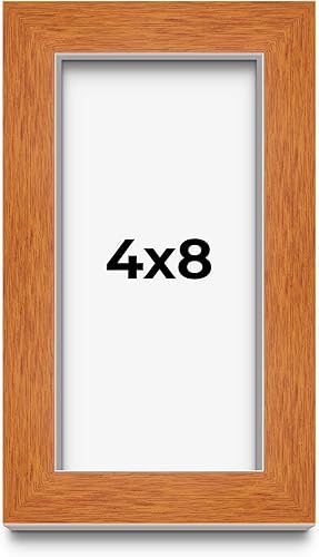 Miniatura 337 de Marco marrón de 18 x 24 pulgadas, marco de madera maciza de nuez de miel, ancho de moldeo de 0.875 pulgadas, profundidad de rabo de 0.875 pulgadas