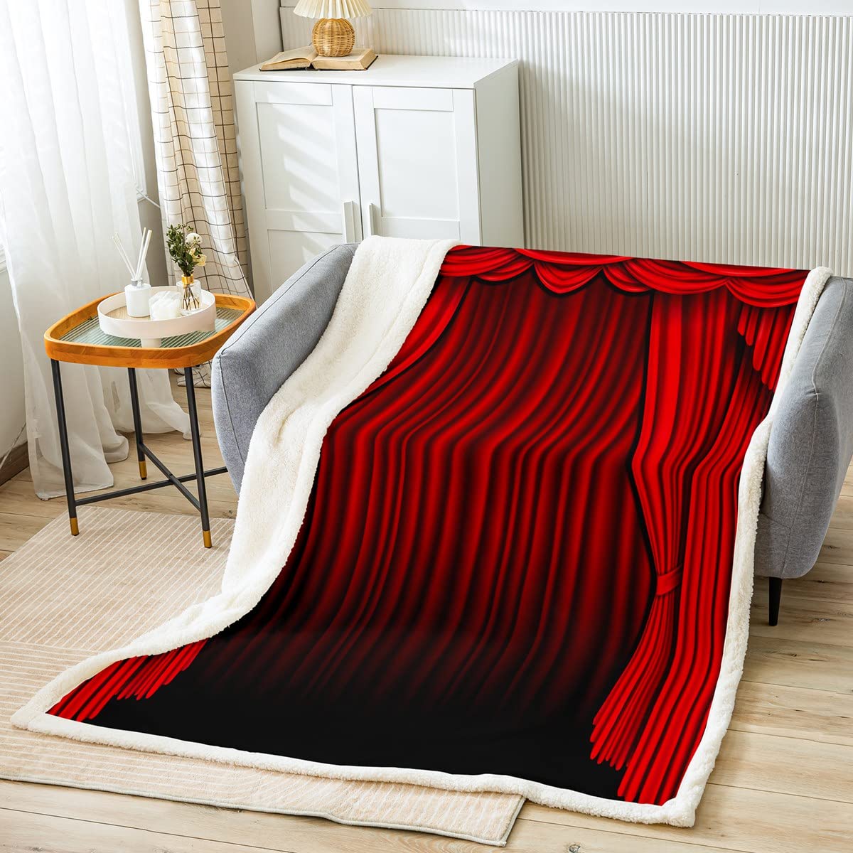 Loussiesd Movie Theater Decor Fleece Throw Blanket Kids Movie Night Plush Blanket Set for Boys Home Theater Decor Sherpa Blanket Old Fashion Fuzzy Blanket Room Decor Queen 90x90 Inch