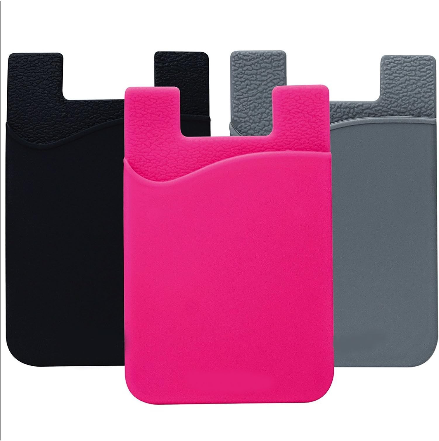 Agentwhiteusa Cell Phone Stick on Wallet (for Credit Card, Business Card & Id) compatible with iPhone, Android & Most Smartphones (Pink, Gray, Black)