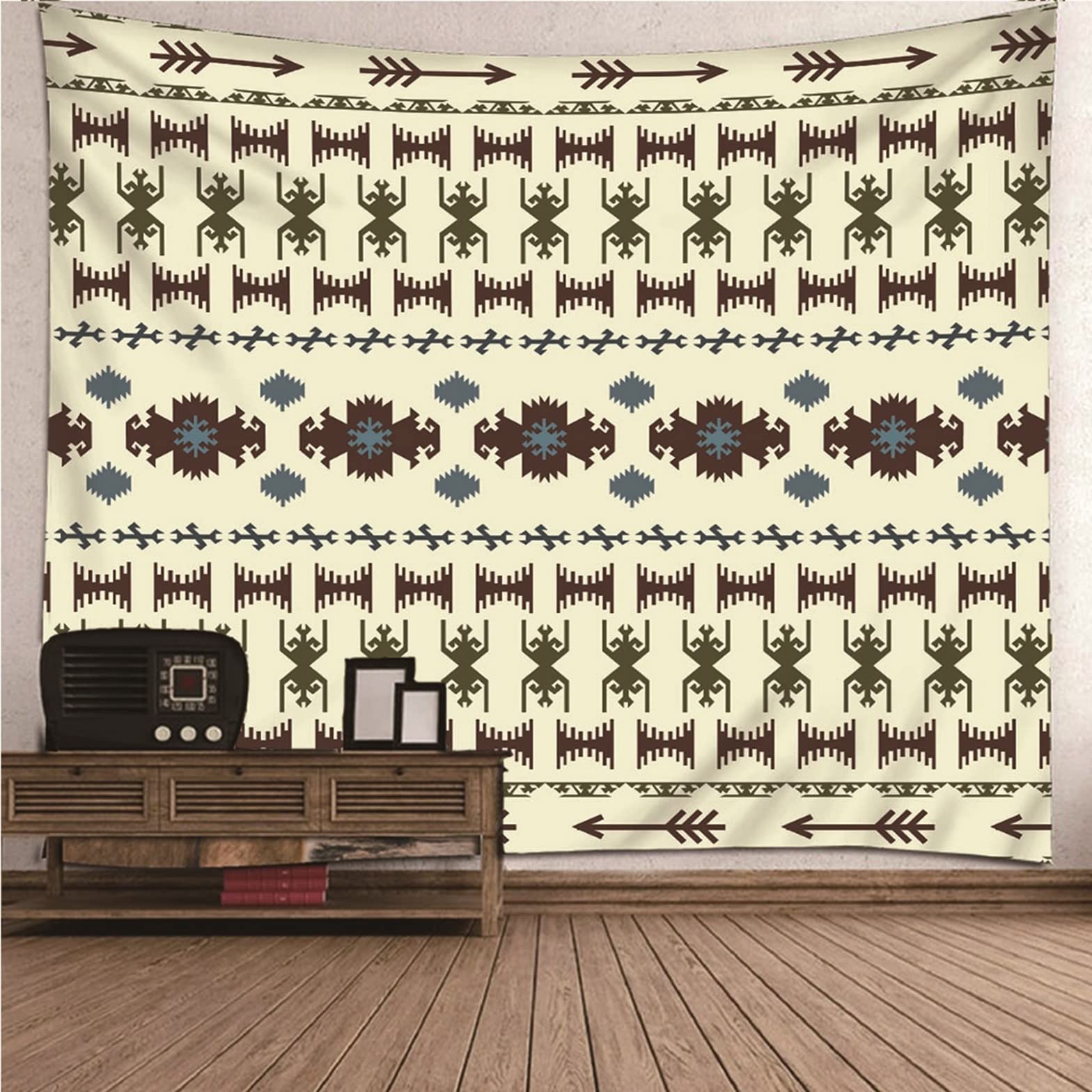 Ethereval Cool Tapestries Trippy Tapestry Nature Vertical Vintage Geometry Pattern Yellow Beach Wall Hanging Yellow Brown Wall Hangings Fabric Decorations 150x130cm