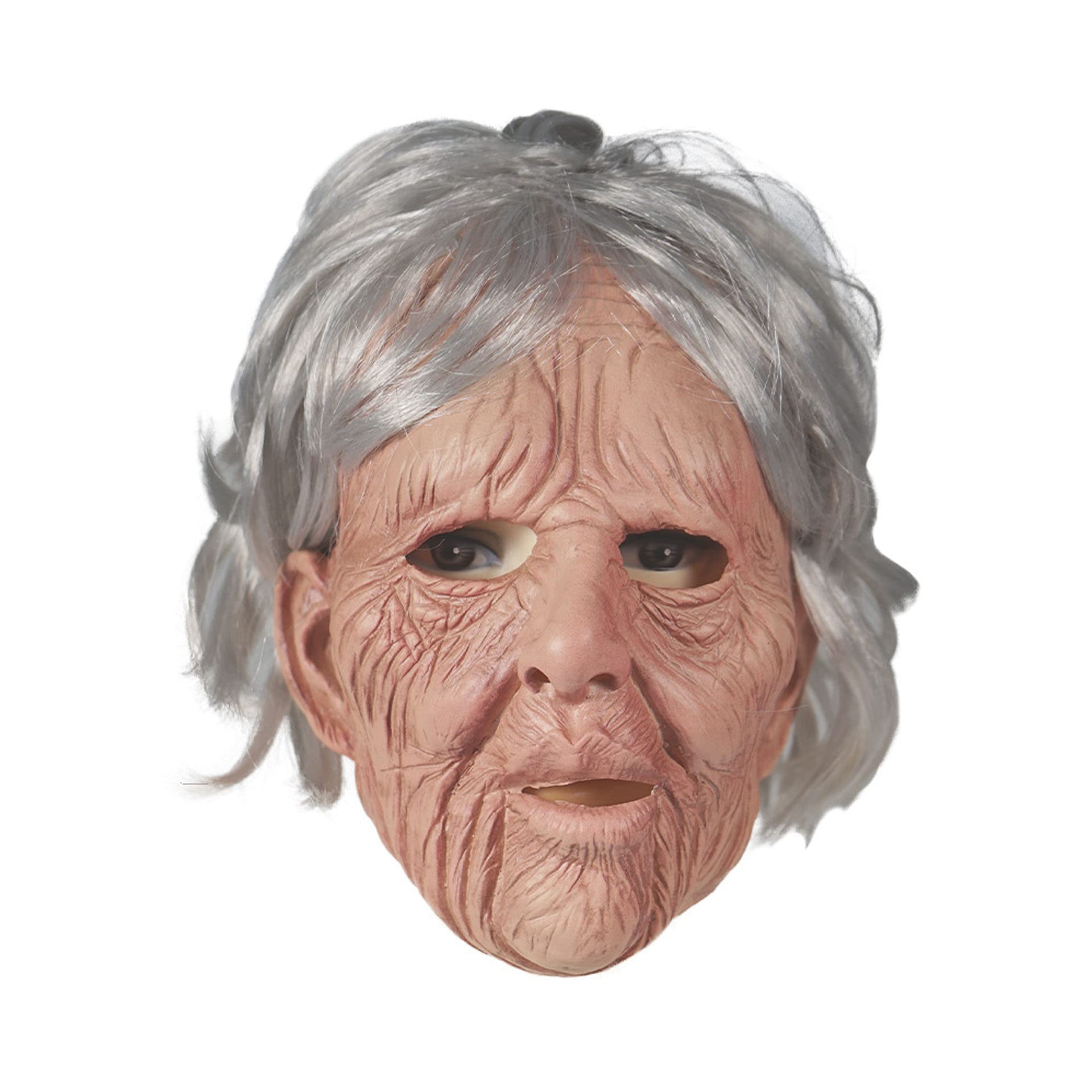Tiydiygo Realistic Old Women Man Mask,Halloween Face Cover Visible Latex Headgear Head Cover Mask Novelty Costume Party Prop