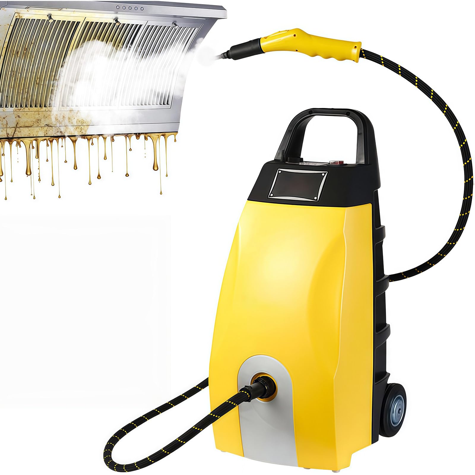 2500 W Wysokotemperaturowy Parowy środek Czyszczący, 3,5 L Przenośny Parowy środek Czyszczący, Z 8 Akcesoriami I Blokadą Bezpieczeństwa, Do Użytku Domowego I Czyszczenia Samochodu Yellow