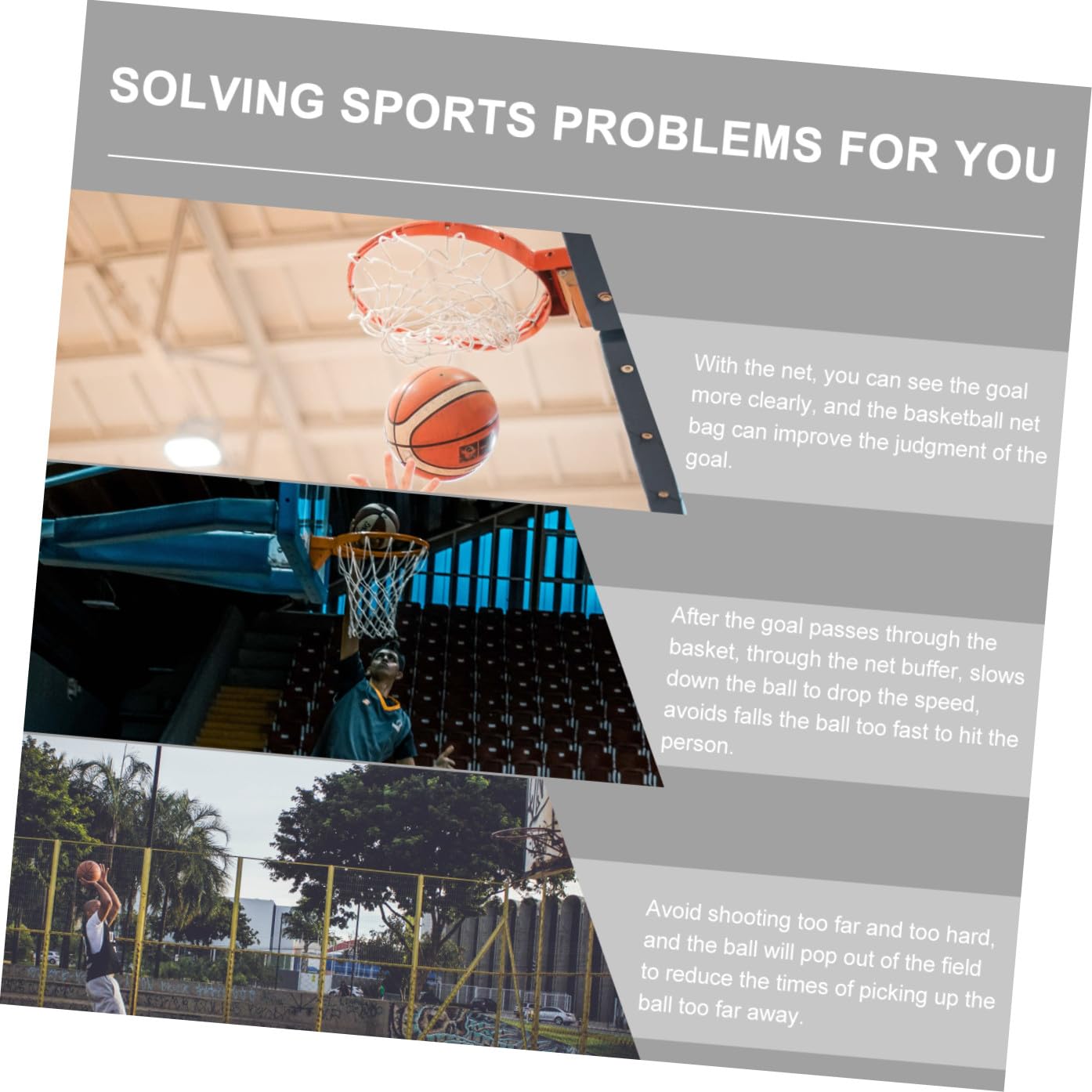 Basketball Kettennetz aus Eisen, Silber, Standardpassform