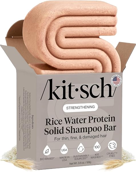 Kitsch Rice Water Shampoo Bar Soap for Hair Growth – Made in USA, 3.5 Oz
