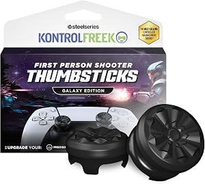 KontrolFreek FPS Freek Galaxy Black for PlayStation 4 (PS4) and PlayStation 5 (PS5) | Performance Thumbsticks | 1 High-Rise, 1 Mid-Rise | Black (Limited Edition)