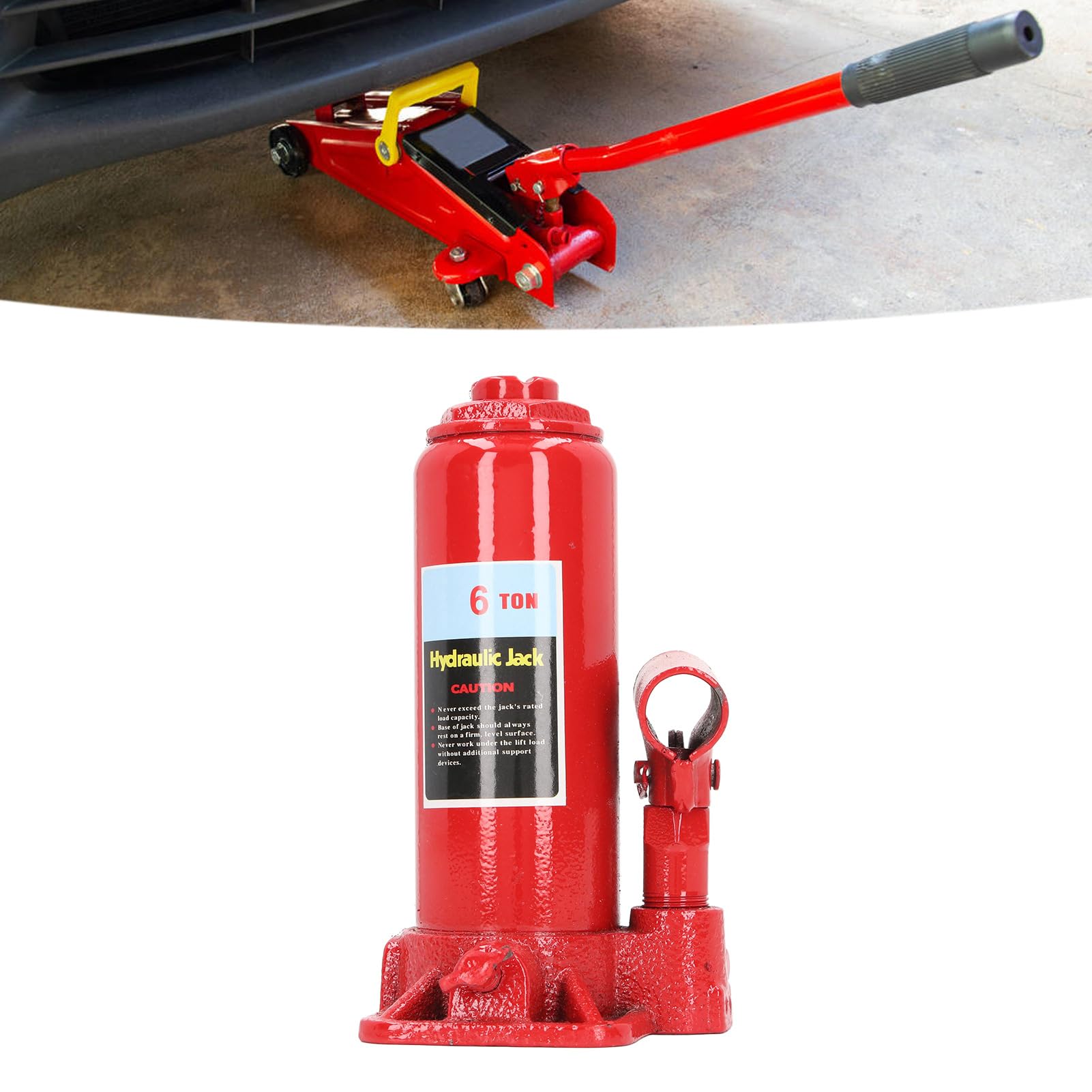 Natudeco Hydraulic Jack,Dual Stage Lift Jack Portable Hydraulic Jack Welded Hydraulic Car Jack 6T Heavy Duty for Automotive Repair