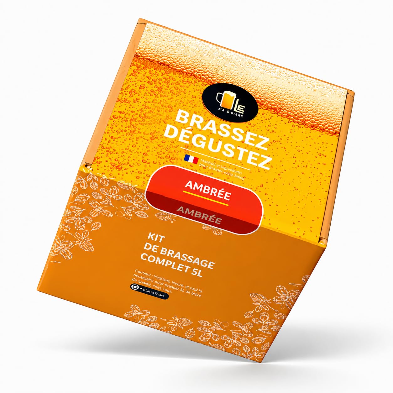 Kit de Brassage Complet bière Ambrée Maison | 5 litres | 5,8% Vol. | Idée Cadeau kit Fabrication bière Maison