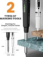 Vista 3 de Lápiz de carpintero con sacapuntas, lápices mecánicos de carpintero con 19 repuestos, lápiz de construcción, herramientas de carpintería