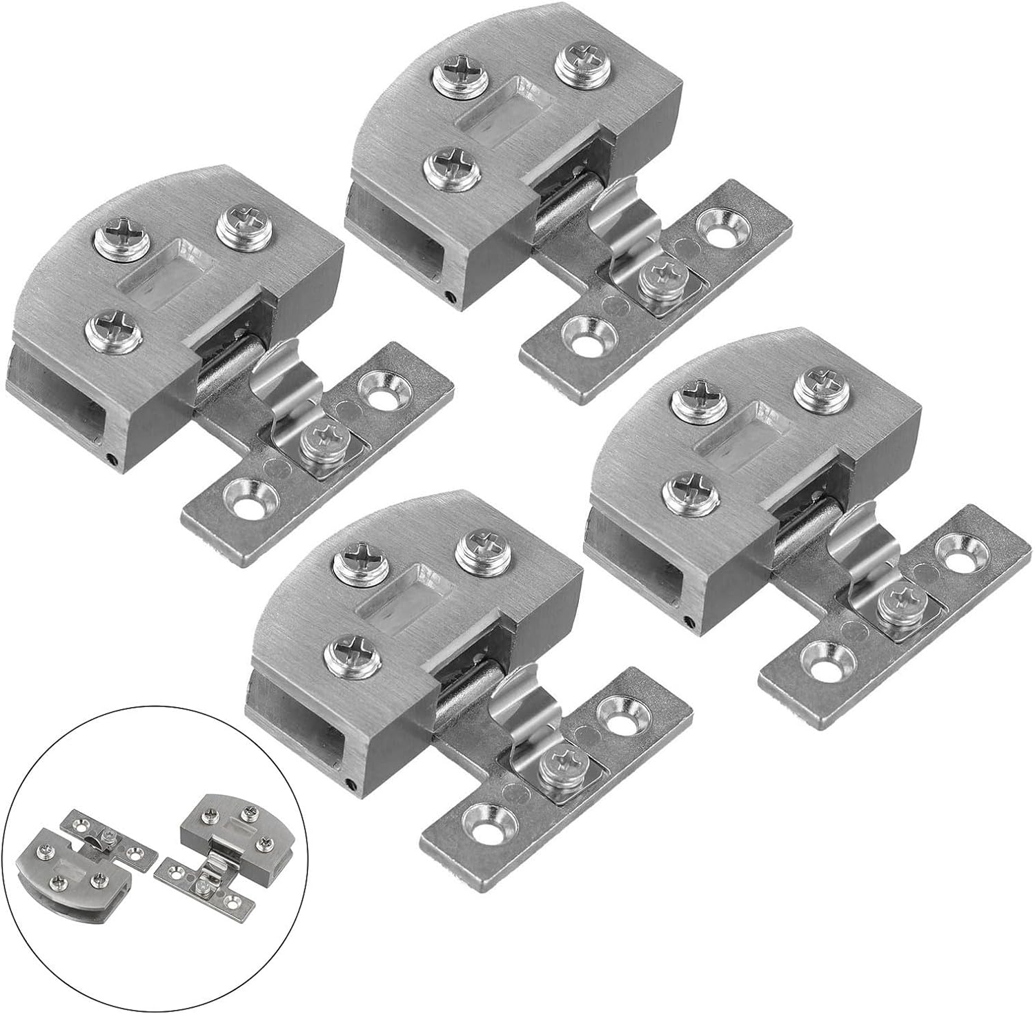 Hinges For Holding 5 8mm Thick Glass Panels With Adjustability Features Pack Of Four Units Available (Black)