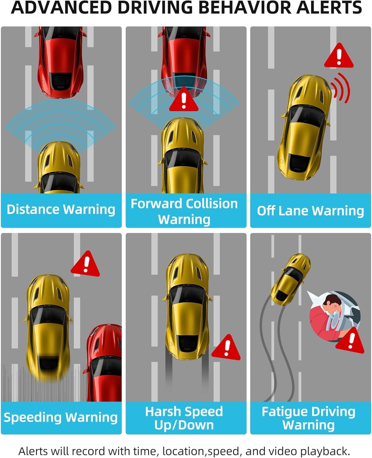 LNCOON 4G Dual Dashcam for Car Front and Inside, WiFi ADAS, Remote Monitor Live Video Car Dual Dash Camera, 1080P Dashcam with GPS, 24H Loop Recording, Night Vision, G Sensor, Geo Fence SOS Key JC261P