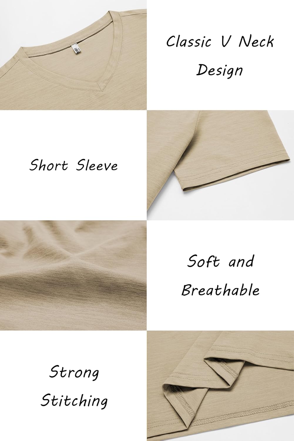 COOFANDY Men's T Shirts Short Sleeve Classic V Neck T-Shirt Casual Summer Basic Tee Shirt - Image 5