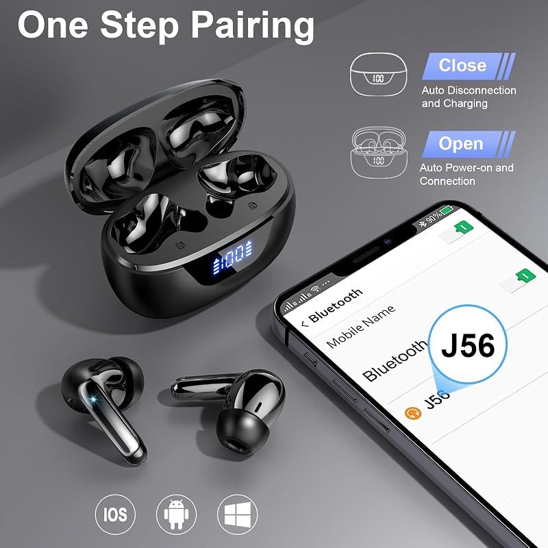 Wireless Earbuds, Bluetooth 5.4 Headphones, ENC Noise Cancelling Ear buds image 7