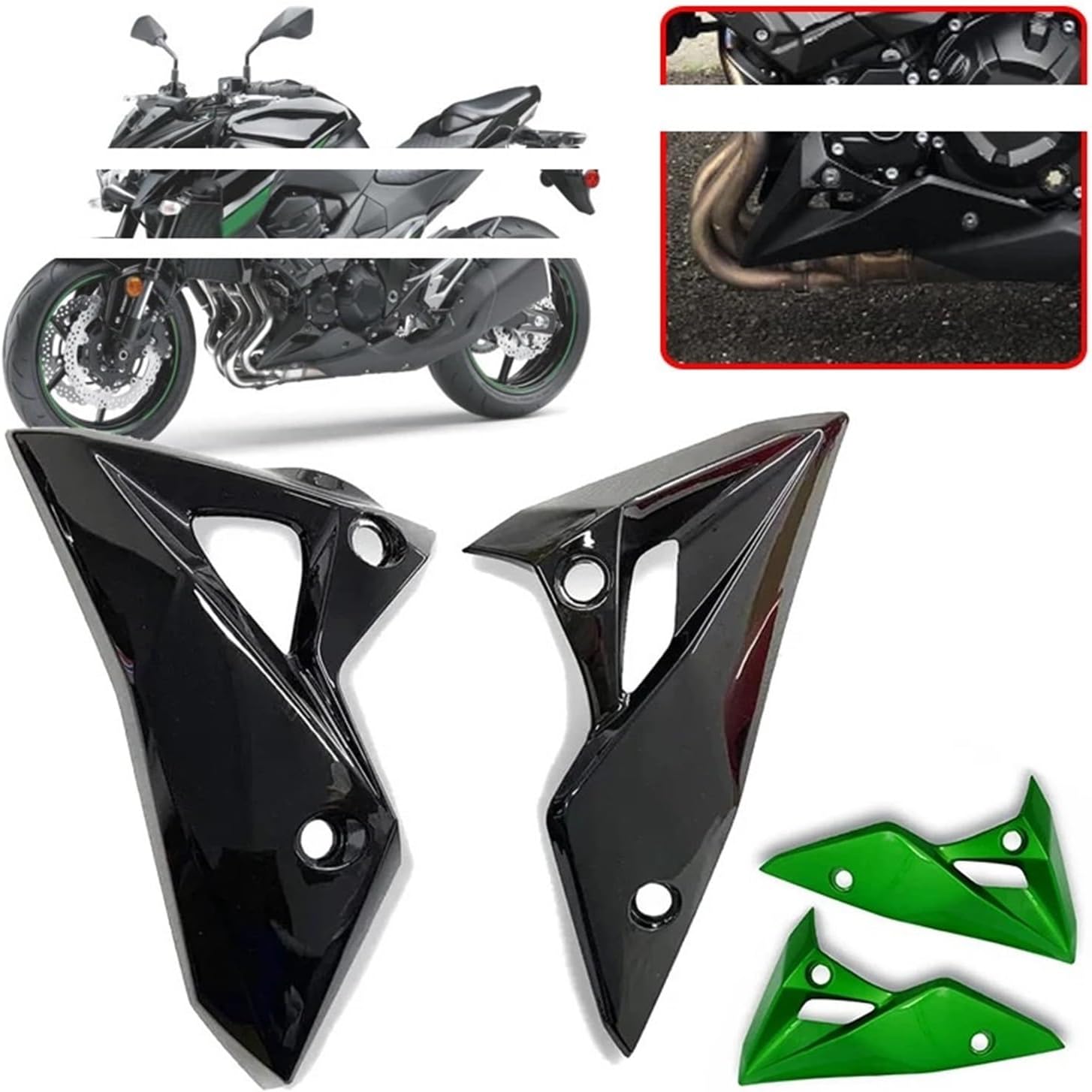 Motorcycle Skid Plate Fit for Kawasaki Z 800 2013-2015 2016 2017 Z-800 Engine Belly Pan Lower Spoiler Fairing Guards Cover Z800 Motorcycle Accessories(Unpainted-Right Side)