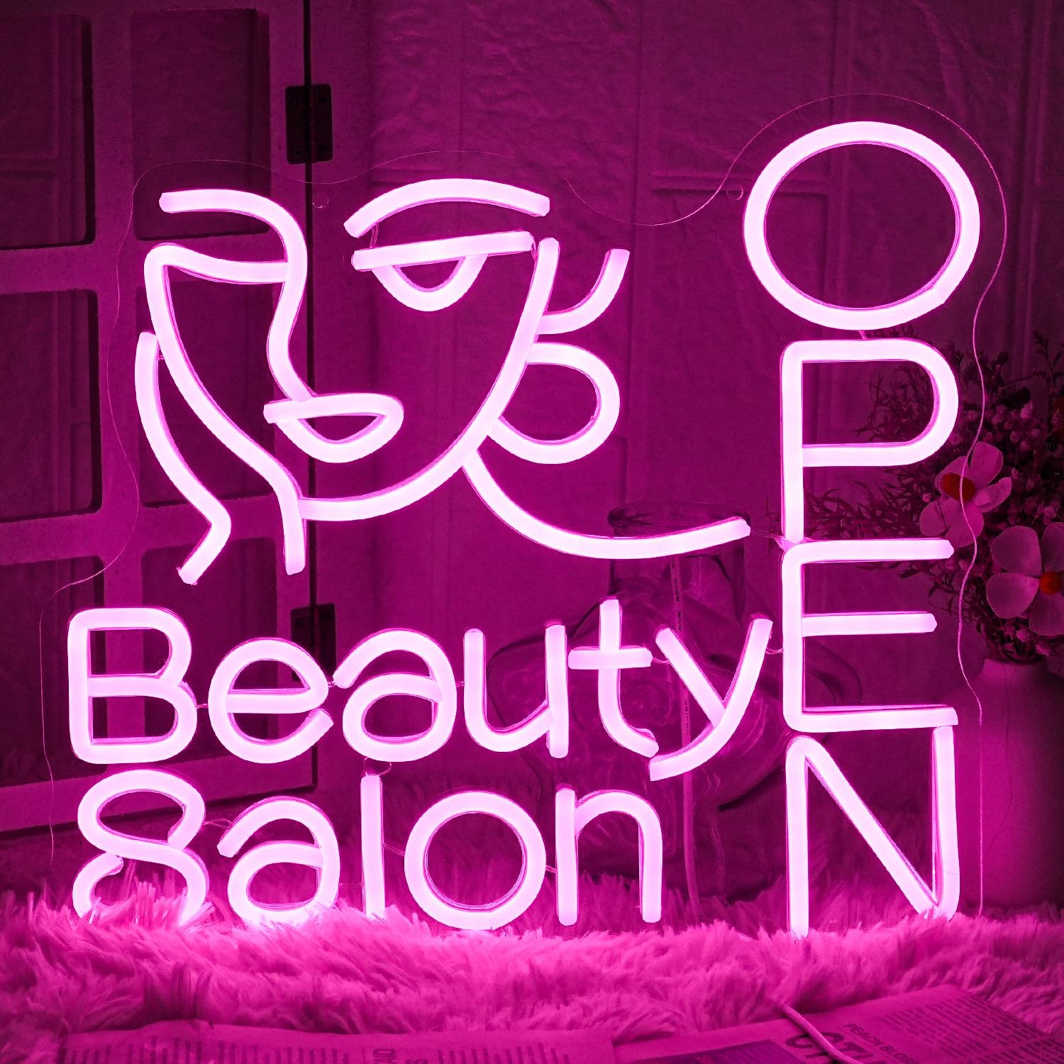 LMSIGNLY Beauty Salon Open Neon Sign Salon Neon Light