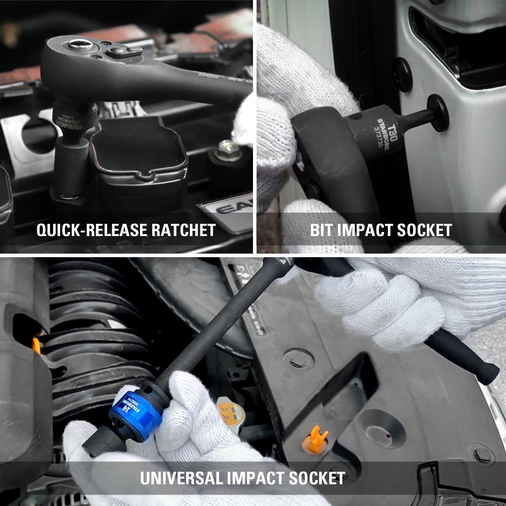 STARWORK TRUE MECHANIC™ 153-częściowy zestaw nasadek udarowych, profesjonalny, SAE/metryczny