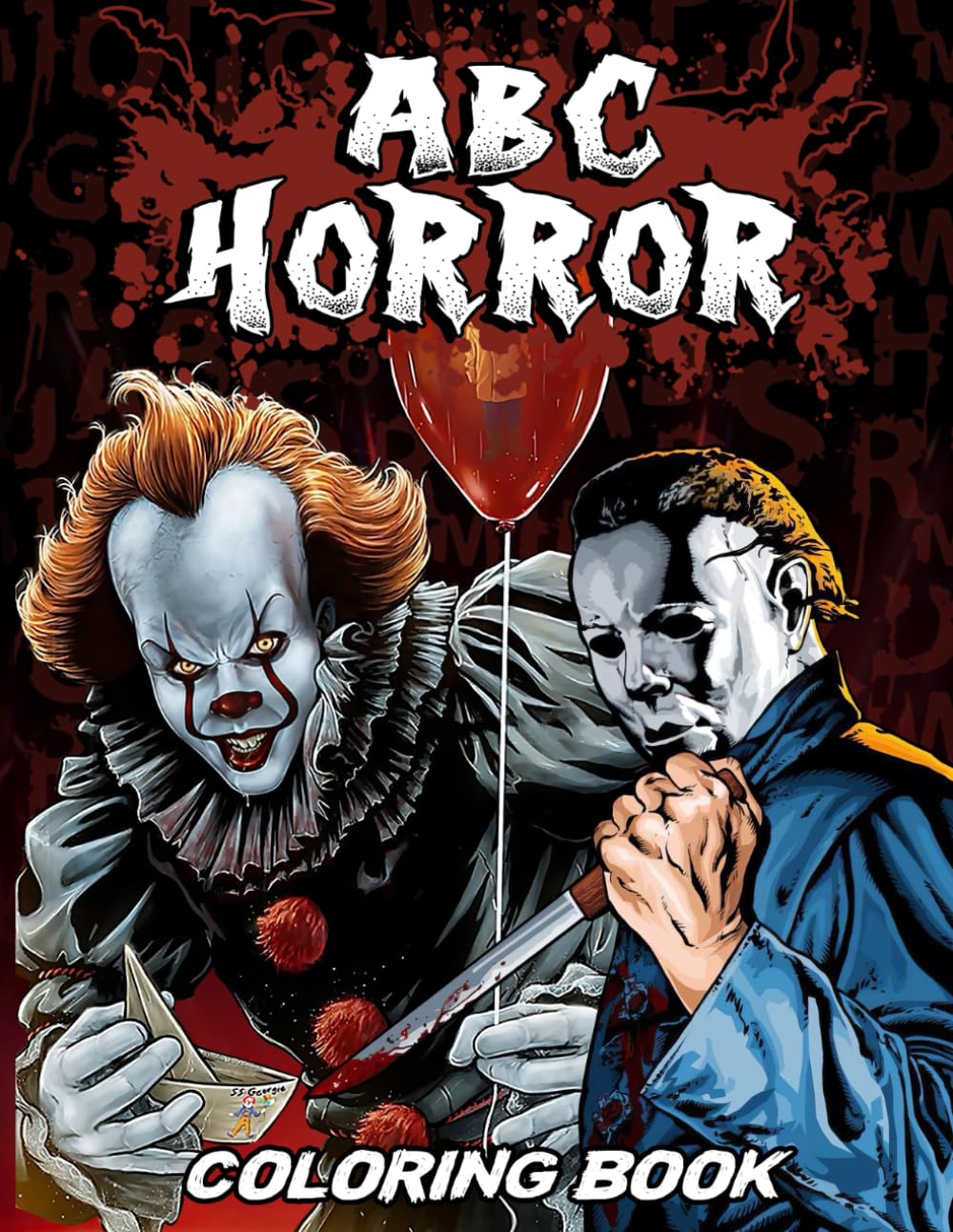 ABC Horror Coloring Book: 24 Spooky Coloring Pages Featuring Classic Movie Horror Characters ABC Following Alphabet For Adults & Teens to Relax and Relieve Stress