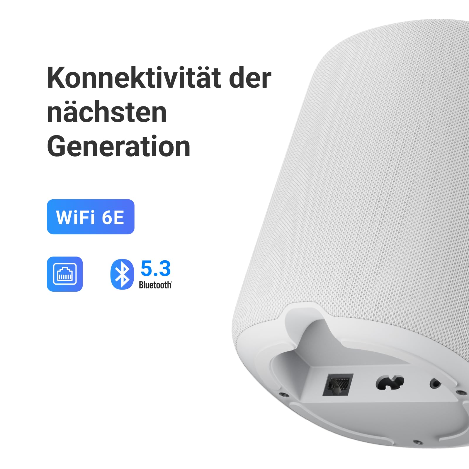 WiiM Sound Lite Smart Lautsprecher, Alexa integriert, WLAN 6E/Bluetooth 5.3 Speaker, Hi-Res 24-bit/192 kHz, AI RoomFit™ Raumkorrektur, 100W Peak, Multiroom und Stereokopplung für PC und TV, Weiß