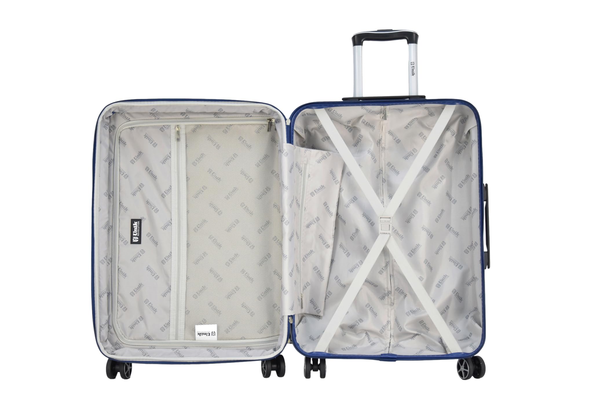Valigia Grande Espandibile 77 cm – 4,2 kg – ABS Rigido, 4 Ruote 360°, Chiusura a Combinazione – Kappa Grace (Blu Navy, L)
