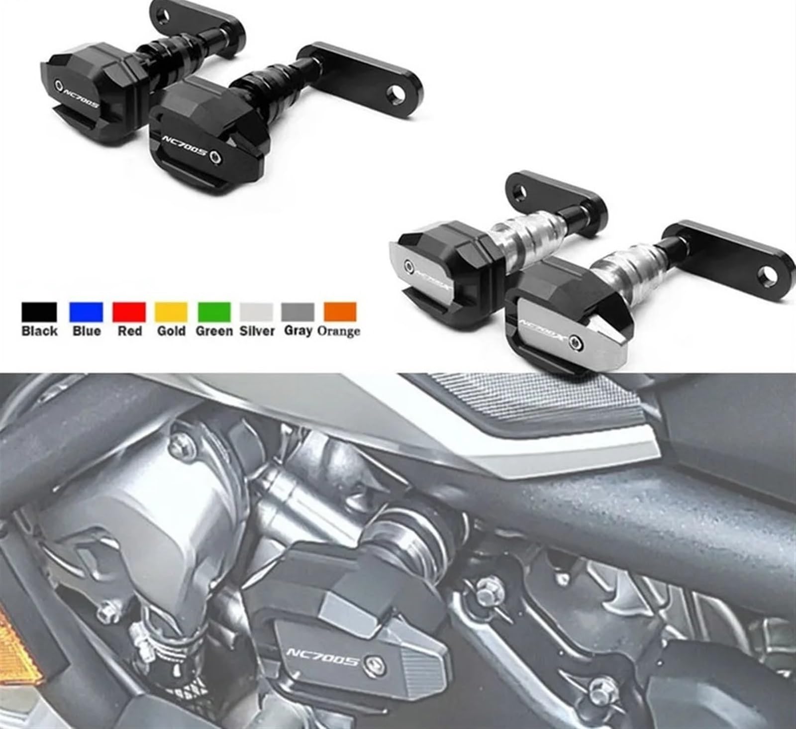 Fit For NC700X NC700S NC 700X 700S 2012 2013 Motorcycle CNC Falling Protection Frame Slider Fairing Guard Crash Pad Protector(NC700X-Red)