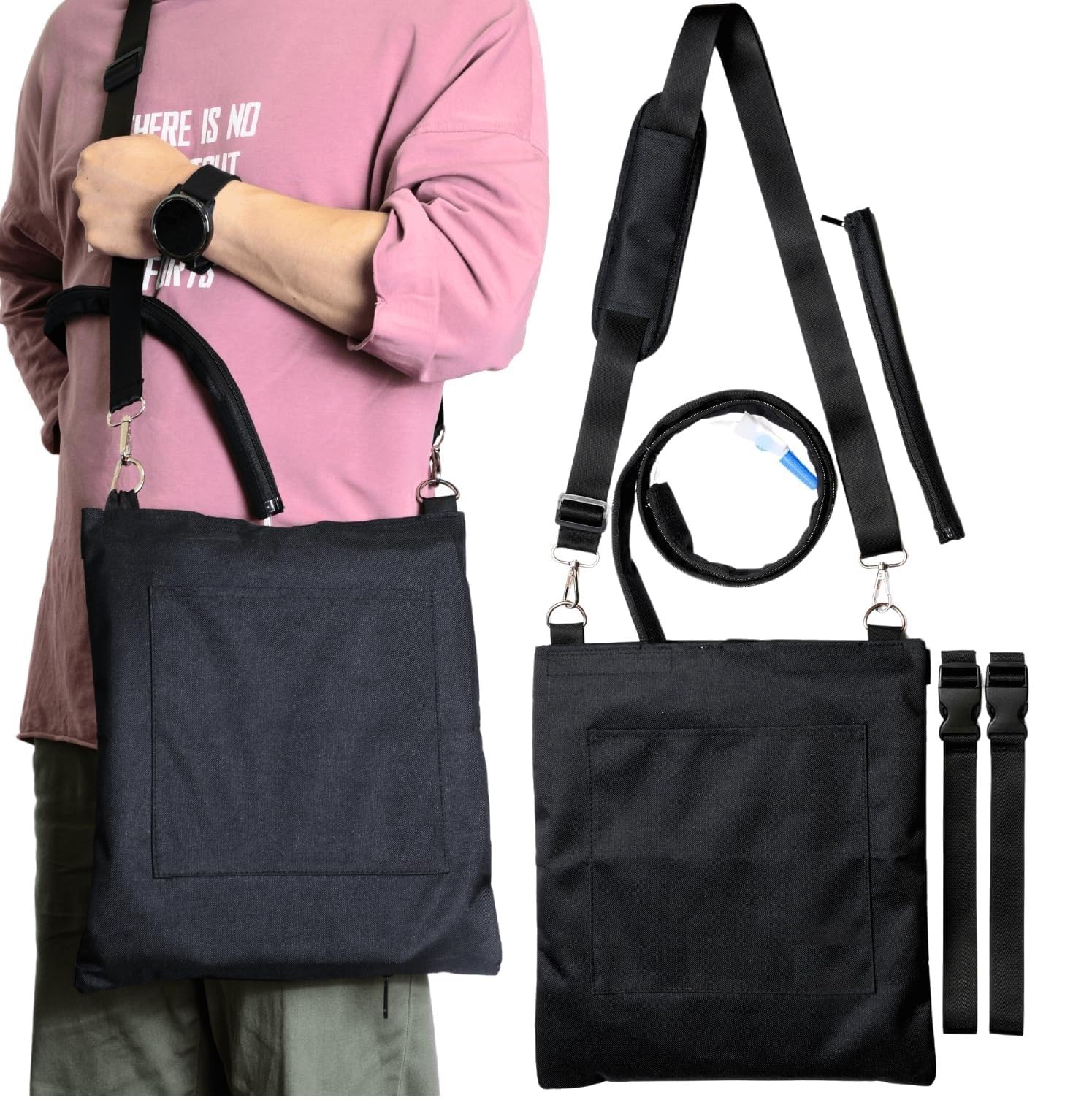 Catheter Bag Holder, Urine Drainage Bag Holder, With Drain Tube Cover & Adjustable Strap, Foley Catheter Bag Covers, for Privacy & Dignity, With Straps for Wheelchair, Walker & Bed, up to 4000ML-image-41