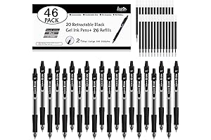 46-Pack Bulk Black Gel Pens for Office School Drawing