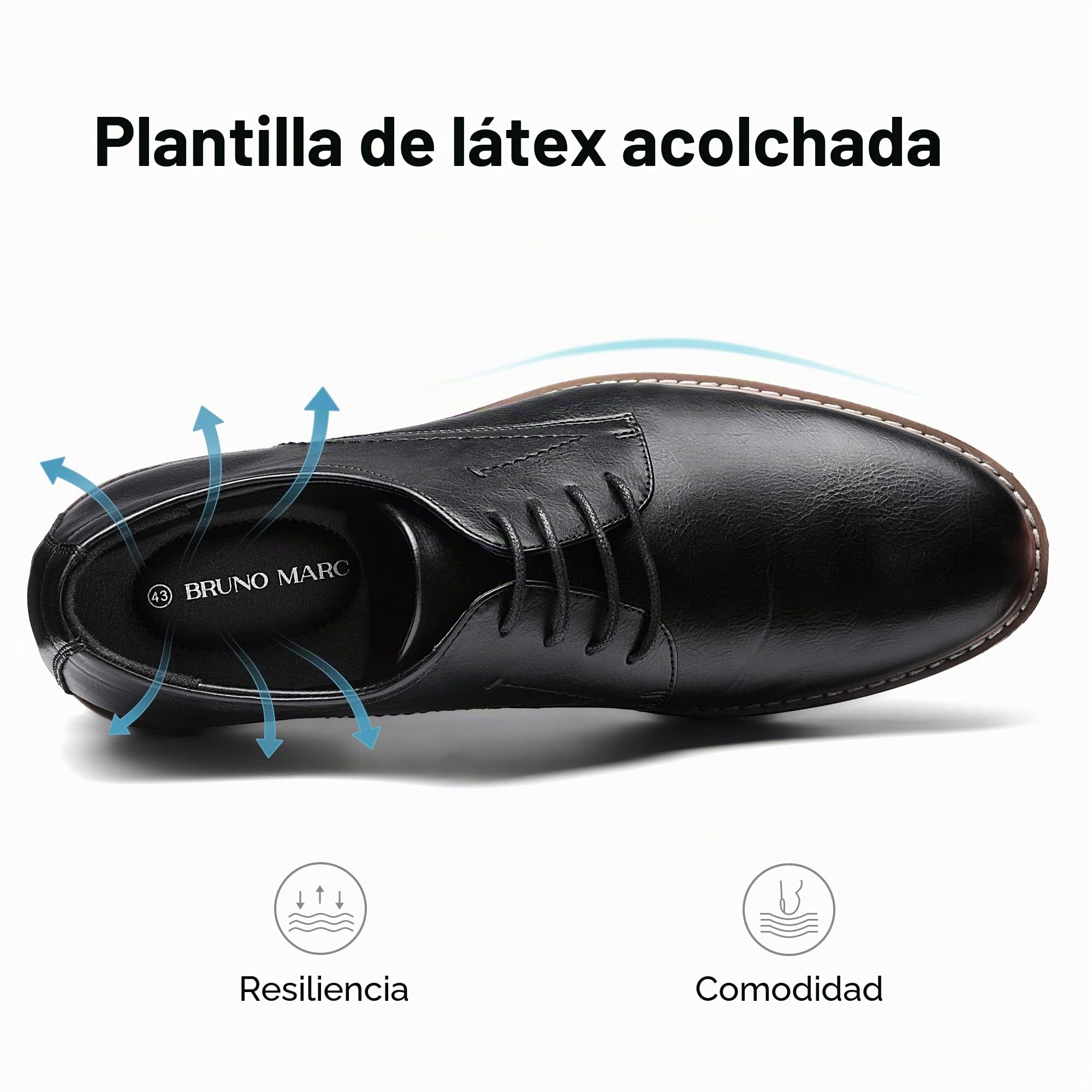 Bruno Marc Zapatos Vestir Derby Homres Zapatillas de Cordones Oxfords para Hombre