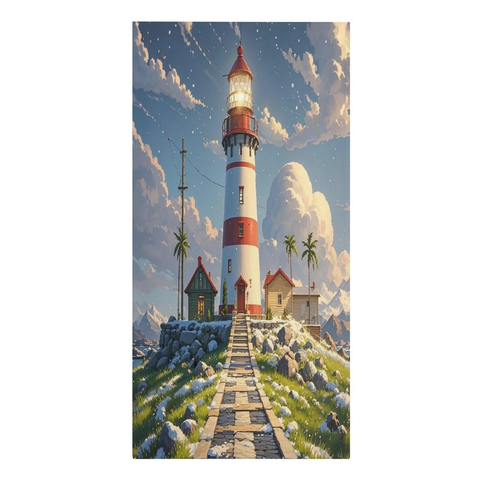 FekiLoot Lighthouse Towels Soft Oversized Beach Towels Absorbent Sand Free Bath Towel Travel Compact Swim Towels Lightweight Quick Dry Pool Towel Large Beach Blanket 30" X 61"